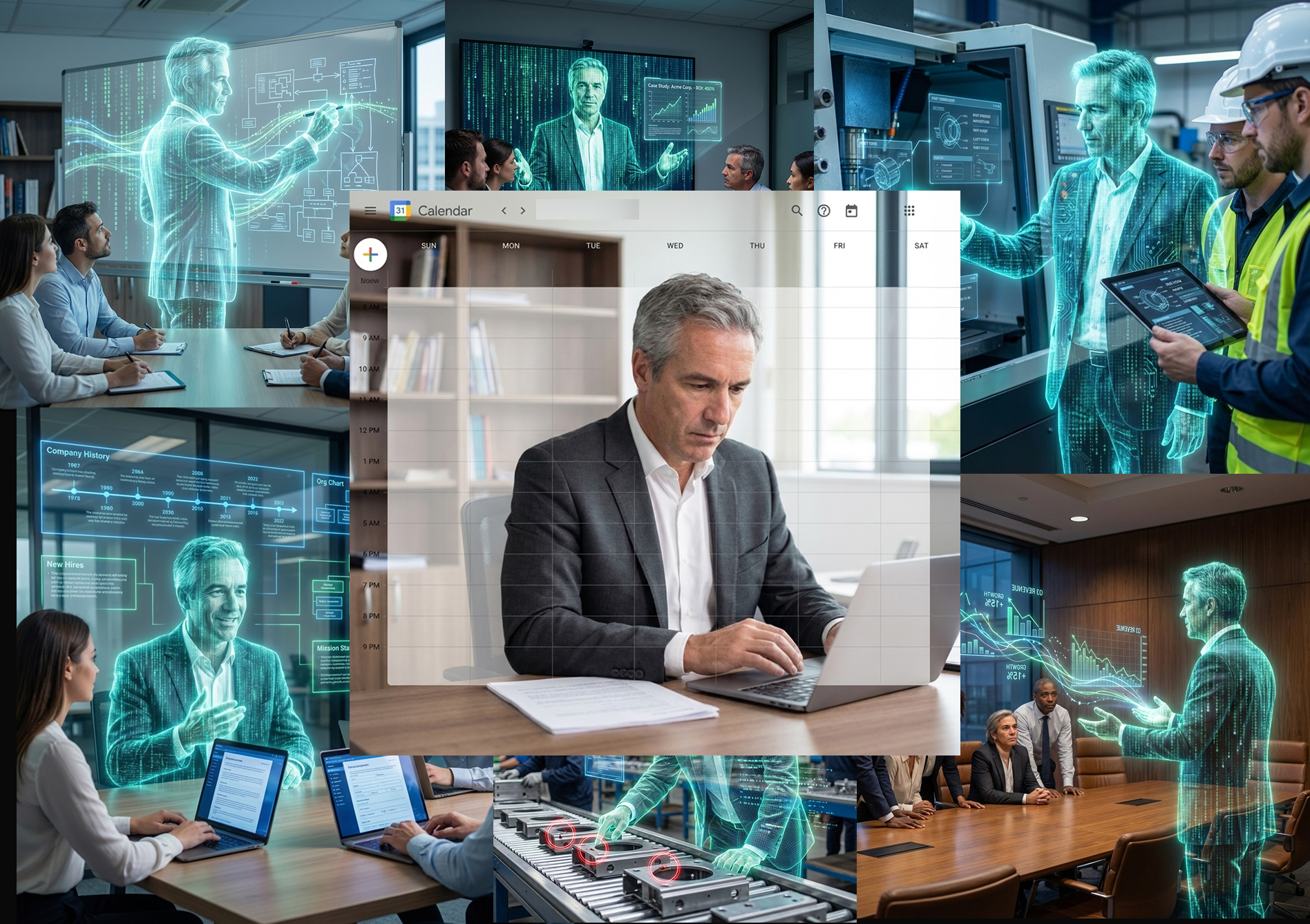 Session d'extraction avec un dirigeant et interface du jumeau IA